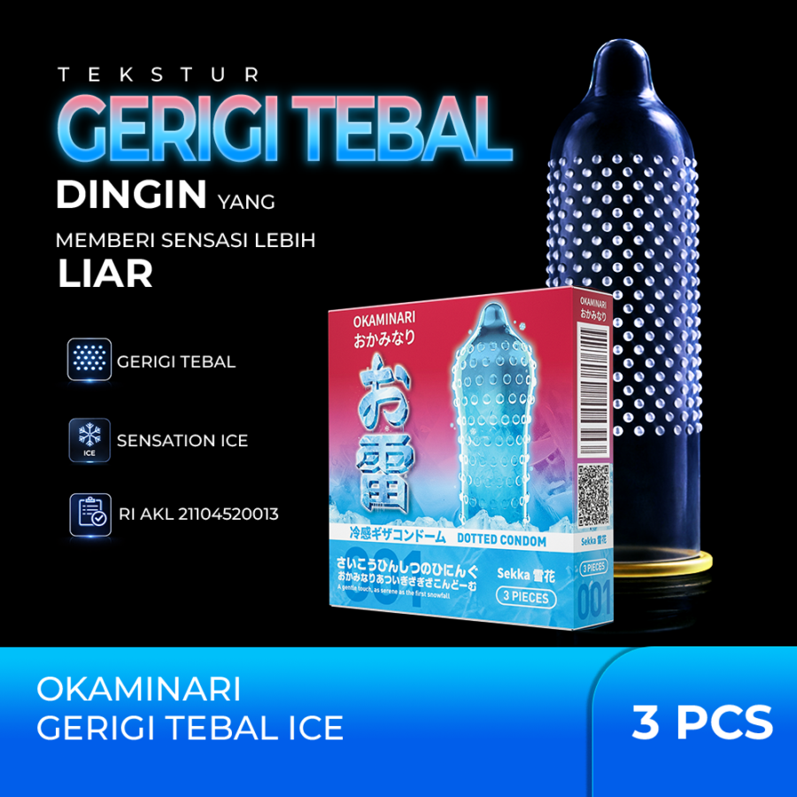 Okaminari 001 Sekka Dotted Condom 3sachets