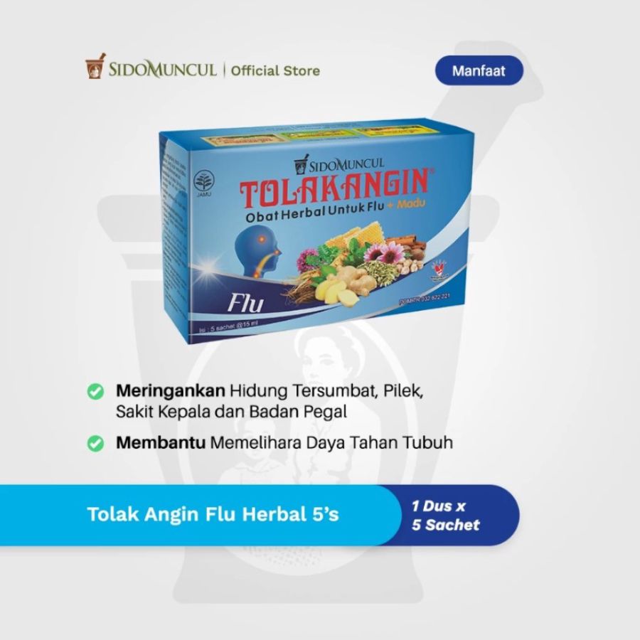Tolak Angin Flu Obat Flu Batuk Demam Pusing 5 sachets 1box