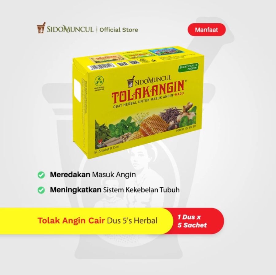 Tolak Angin Cair Obat Herbal Masuk Angin 1 Box 5sachets
