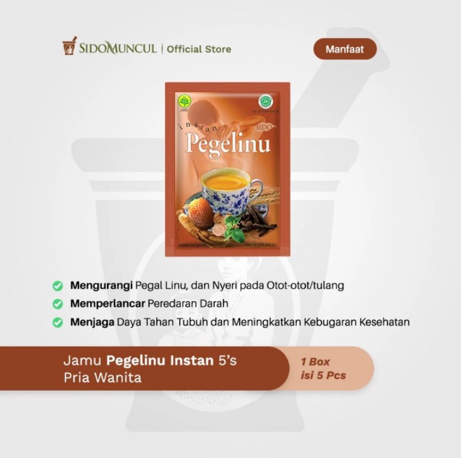 Sido Muncul Jamu Pegal Linu Instan Pria Wanita Nyeri Otot Tulang 5kapsul