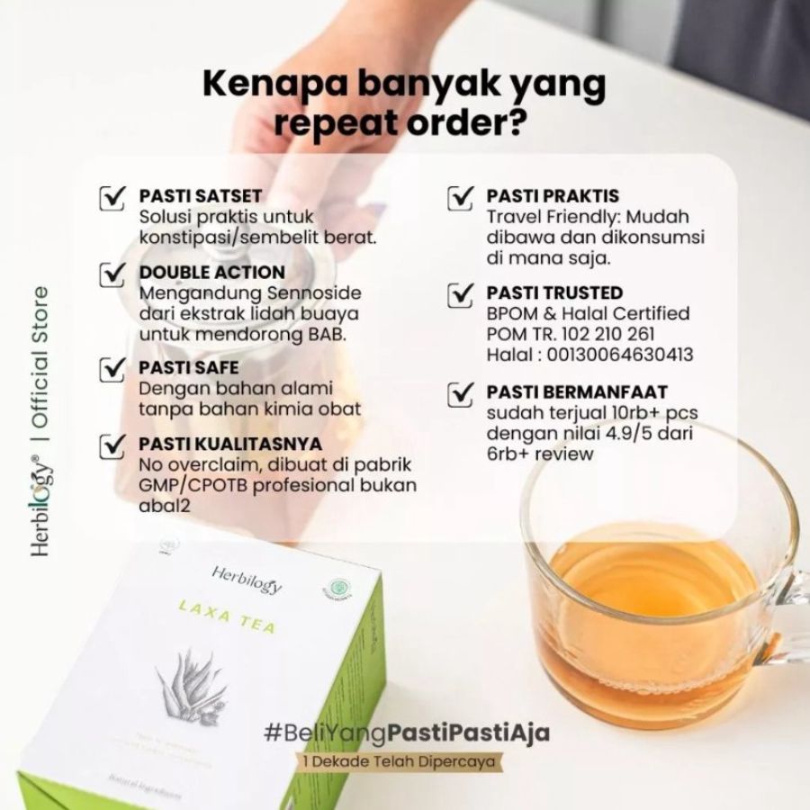 Herbilogy Laxa Tea Suplemen Pencernaan 1box