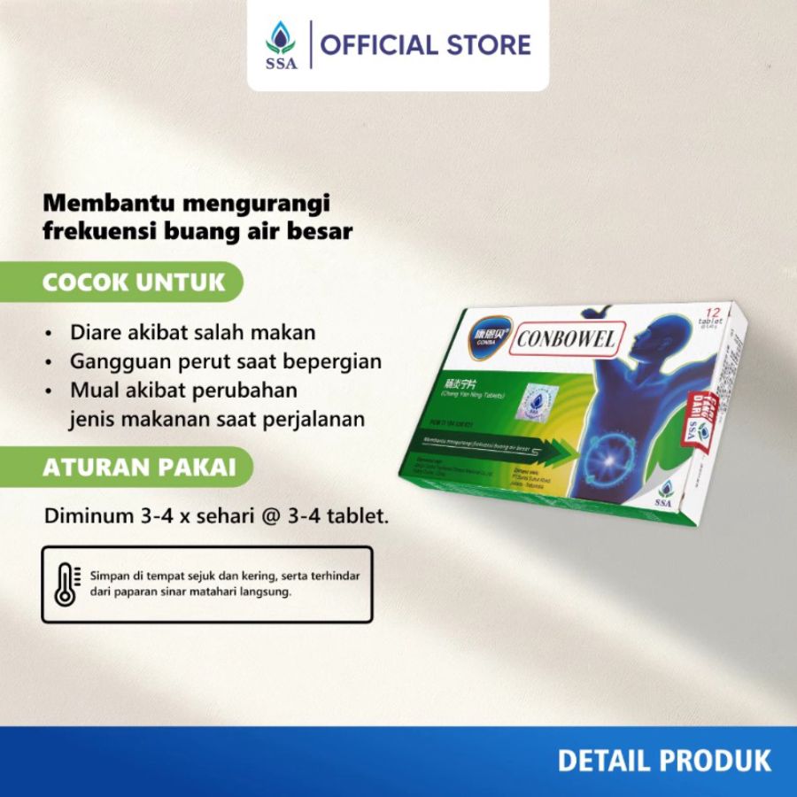 Conbowel Obat Diare Tablet Pencernaan & Lambung 12tablet