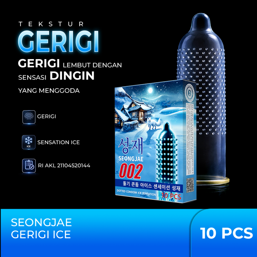 Seongjae 002 Gerigi Ice Kondom Pria 10sachets