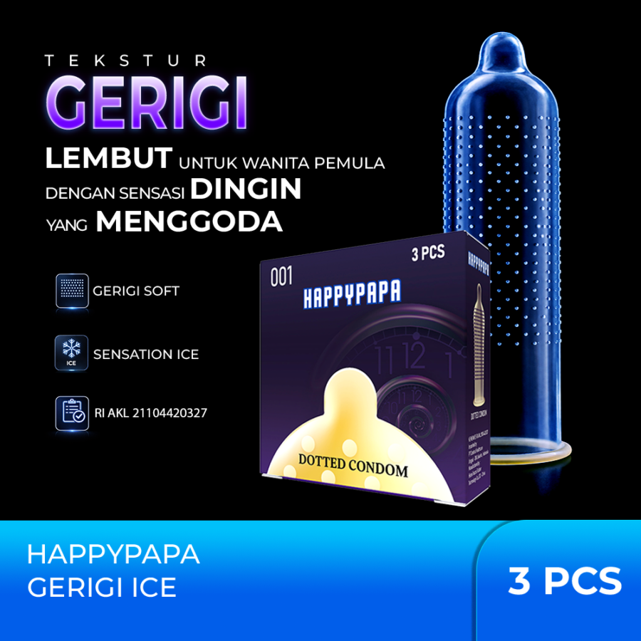 Happypapa 001 Gerigi Ice Sensation Kondom 3sachets