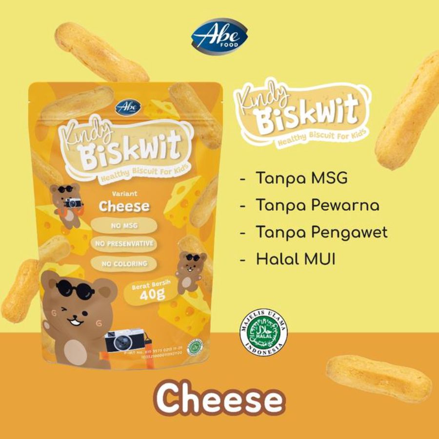 Abe Food Kindy Biskwit Cheese Snack Sehat Anak 40gram