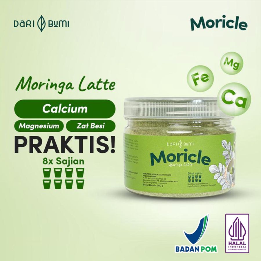 Dari Bumi Moricle Moringa Latte - Minuman Bubuk Kelor 200gram