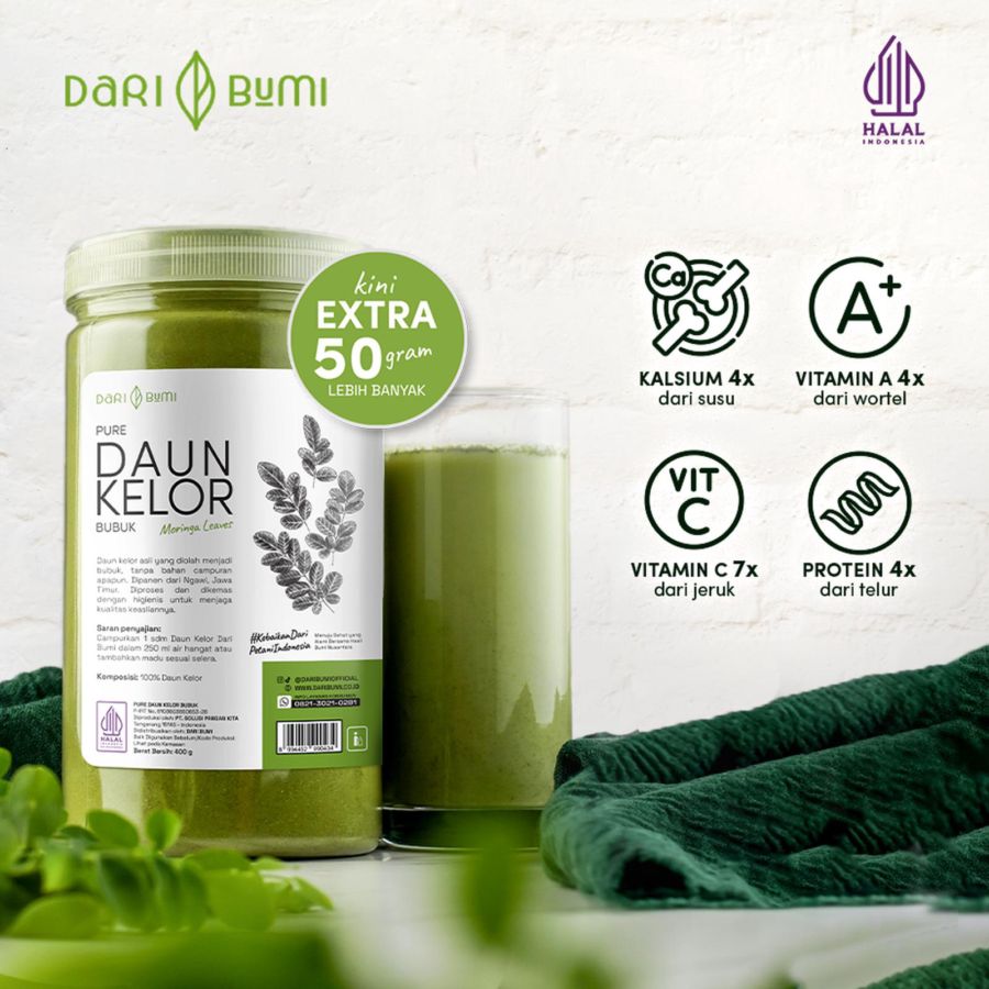 Dari Bumi Moringa Bubuk - Minuman Bubuk Kelor 450gram