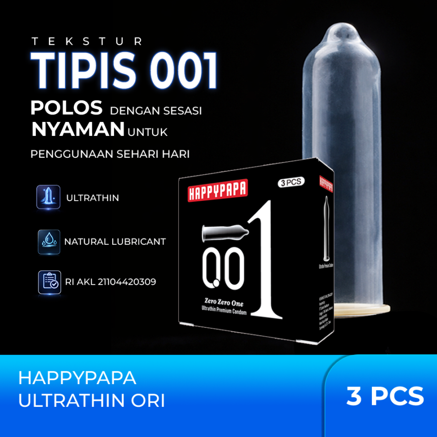 Happypapa 001 Tipis Ori Kondom Pria 3sachets