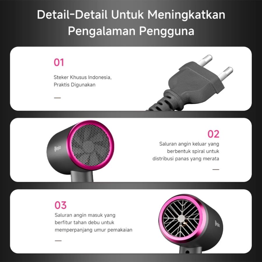 Simplus Hair Dryer Portable Hot & Cold 1pcs