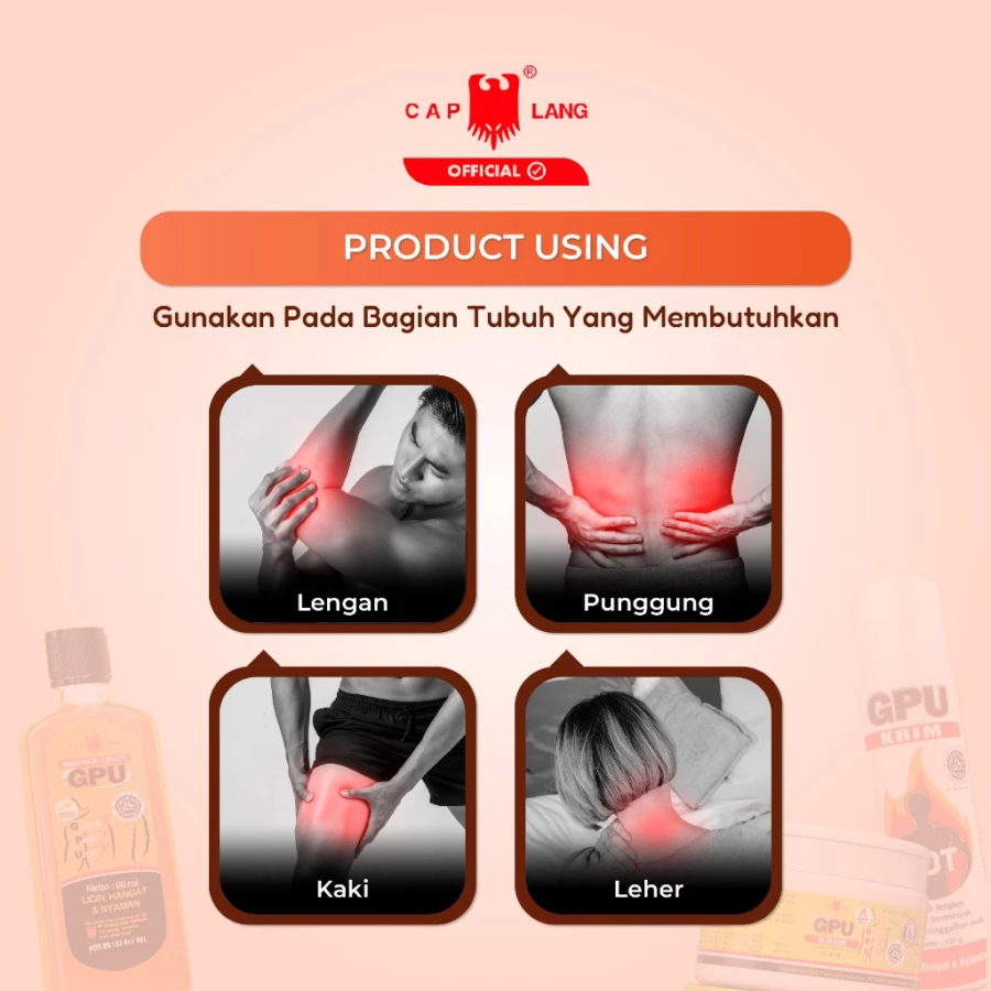 Cap Lang GPU Citronella Minyak Urut 60ml