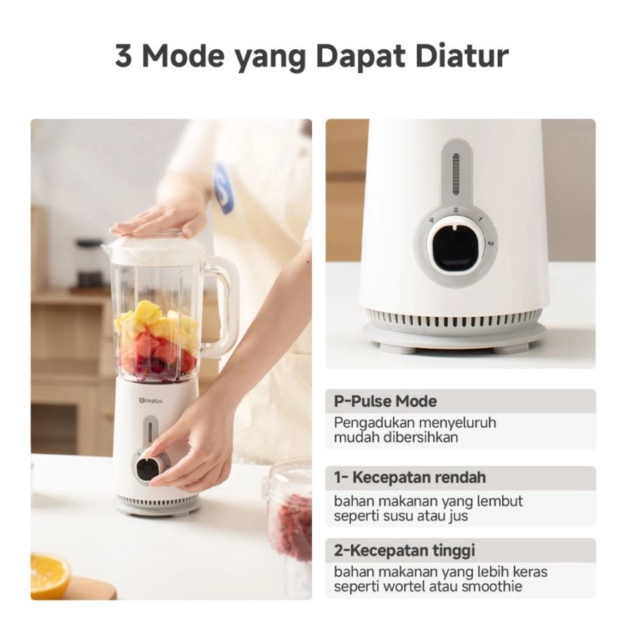 Simplus Blender 3in1 Serbaguna 1.25L 1pcs