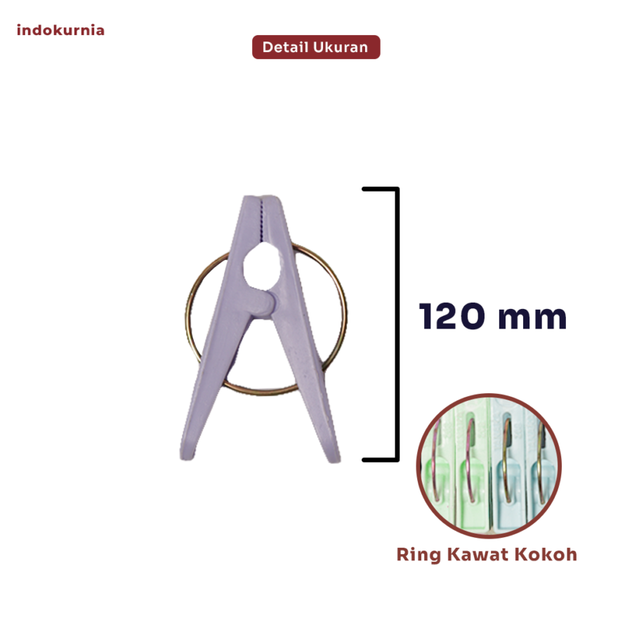 Indokurnia Jepitan Baju Ring Pastel 20pcs
