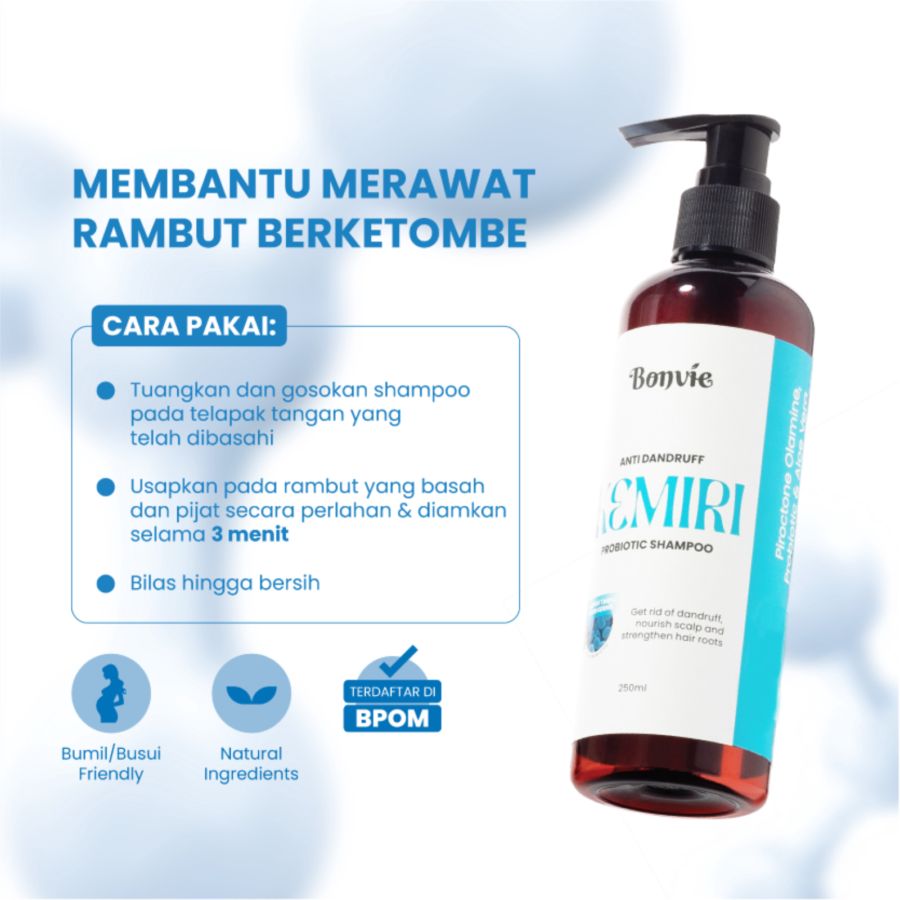 Bonvie Kemiri Probiotic Anti Dandruff Shampoo 250ml 1pcs