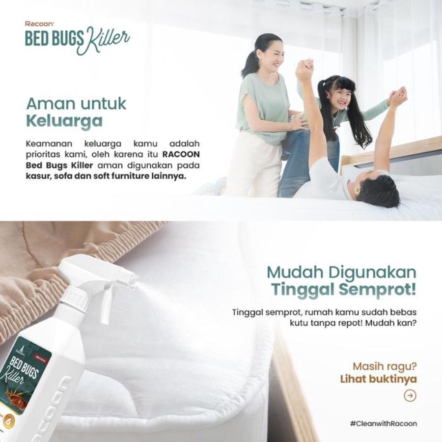 Racoon Bed Bugs Killer Spray Anti Kutu Kasur Tungau 600ml