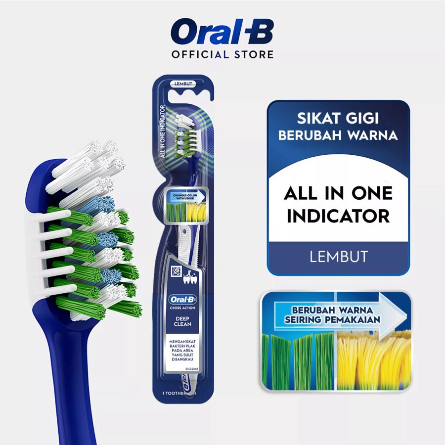 Oral-B Cross Action Deep Clean All in One Indicator Soft Toothbrush 1pcs