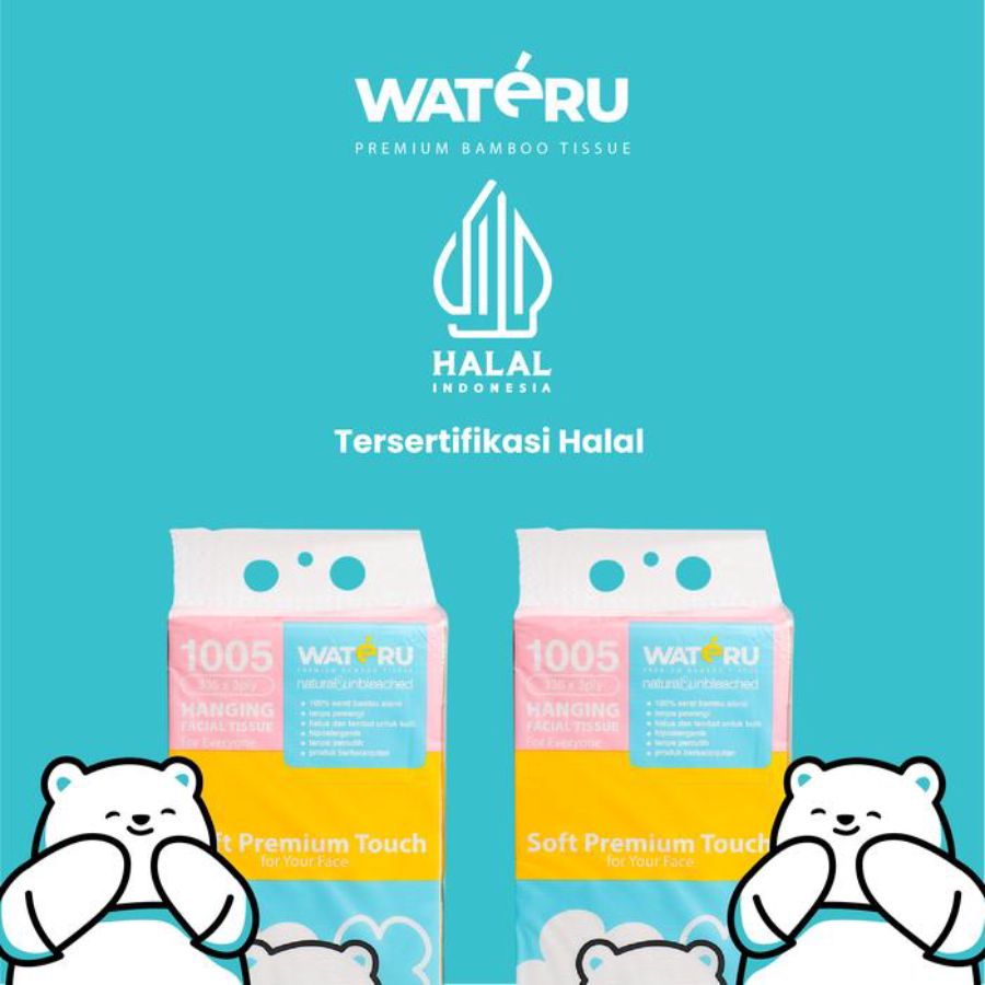 Wateru Bamboo Hanging Tisu Wajah 3 Ply 335sheets