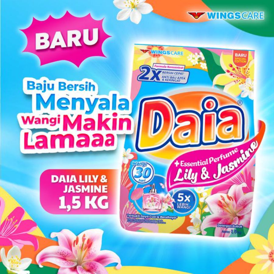 Daia Essential Parfume Lily & Jasmine Deterjen Bubuk 1500gram