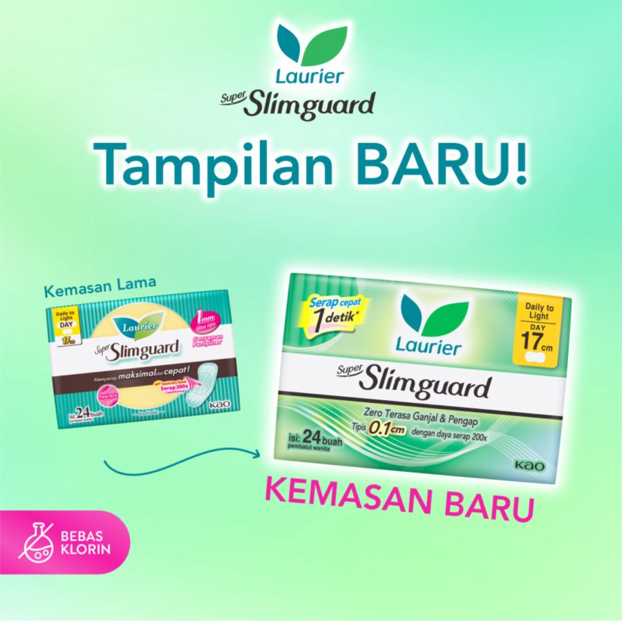 Laurier Super Slimguard Day Non Wing 17cm Pembalut Kewanitaan 24pads