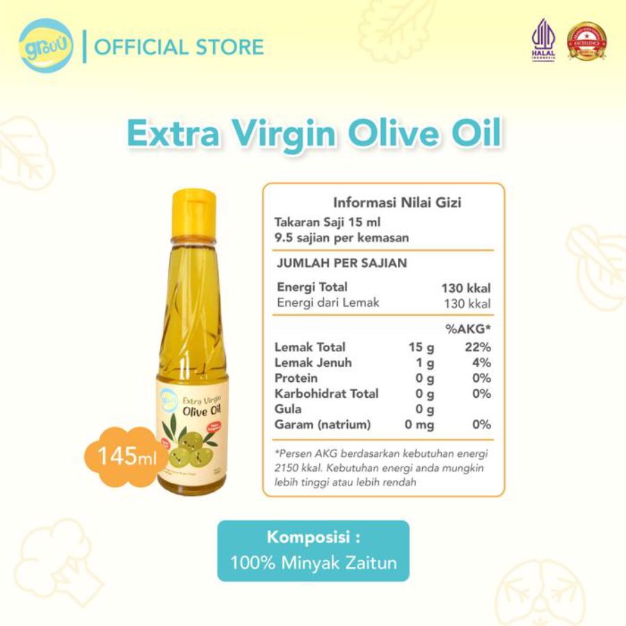 Grouu Extra Virgin Olive Oil MPASI 145gram