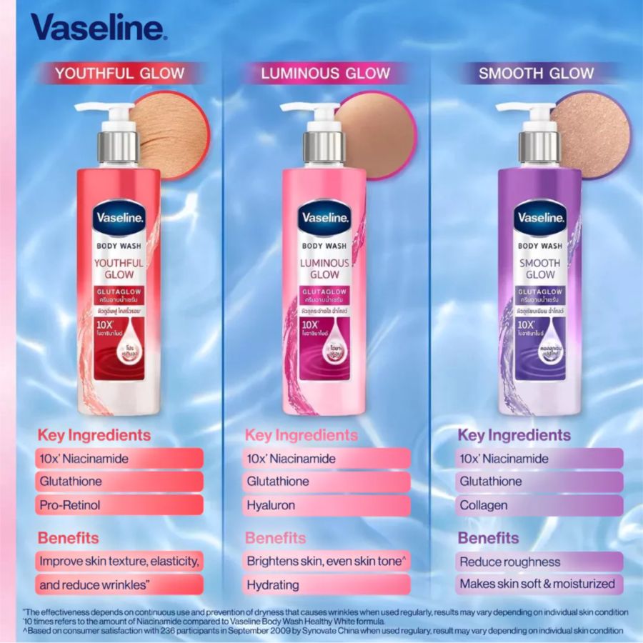Vaseline GlutaGlow Luminous Glow Body Wash Pump Bottle 425ml