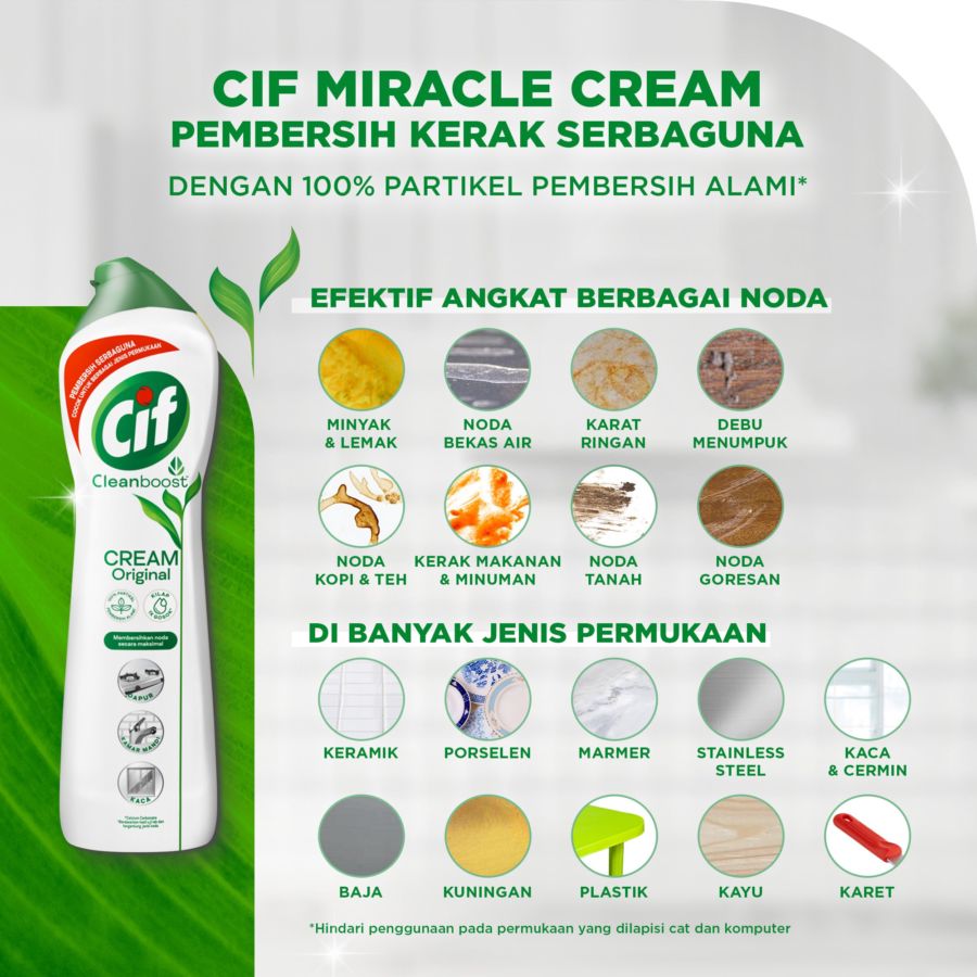 CIF Cream Original Cairan Pembersih Serbaguna Botol 660gram