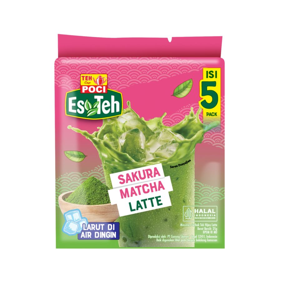 Teh Poci Instant Powder Sakura Matcha Latte isi 5 125gram