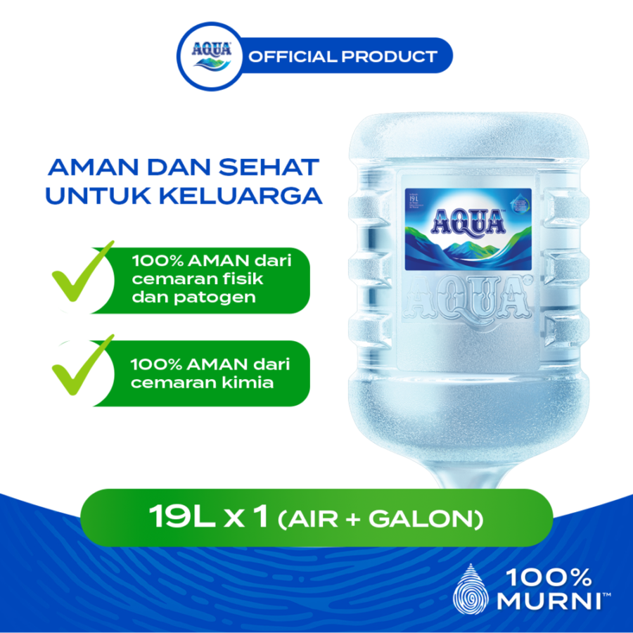 [Galon + Air] AQUA Mineral Water Galon 19liter