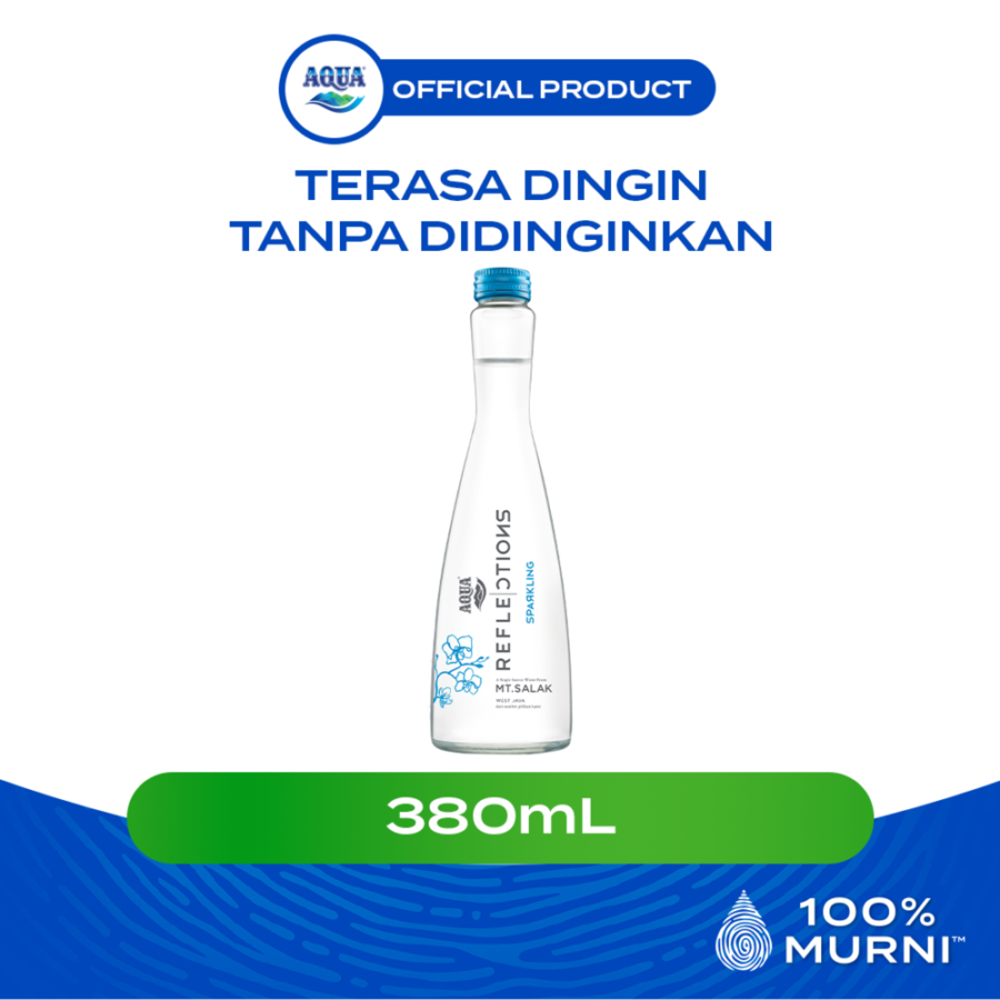 AQUA Reflections Sparkling Water Glass Bottle 380ml