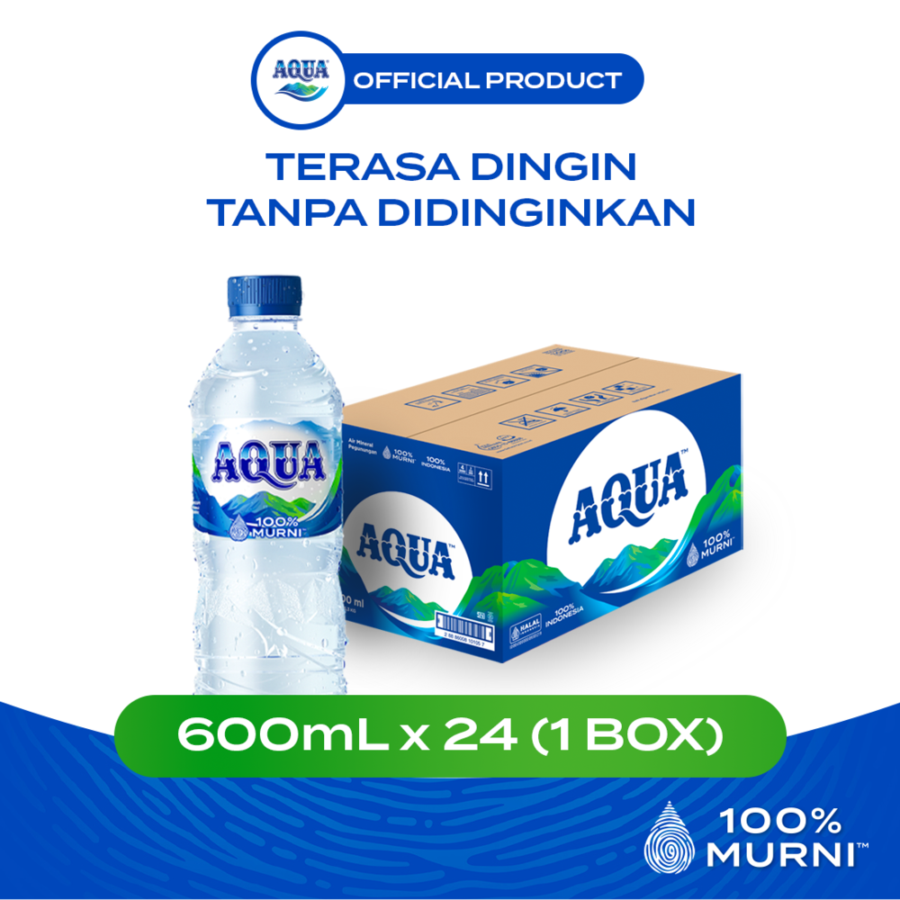 AQUA Air Mineral Botol Dus 600ml 24pcs
