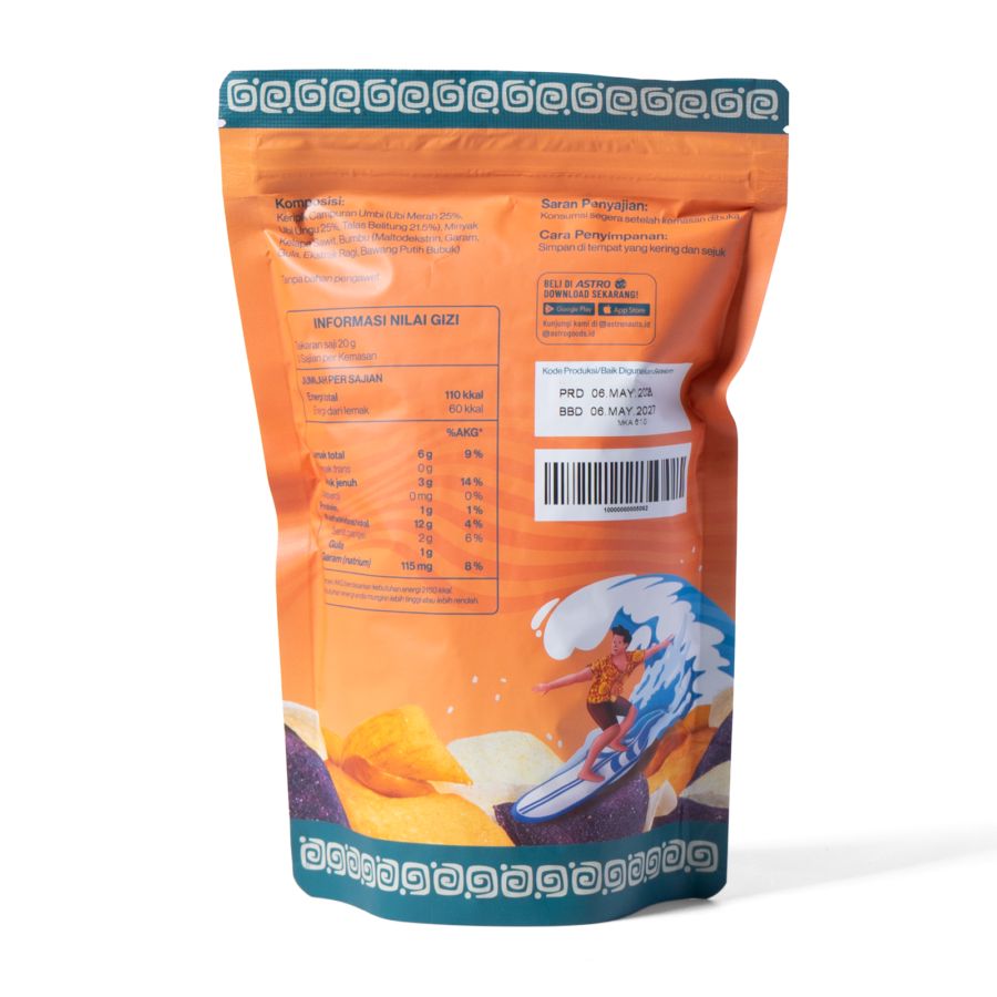 Hawaiian Mixed Roots Keripik Campuran Ubi Original Sea Salt Astro Goods 60gram