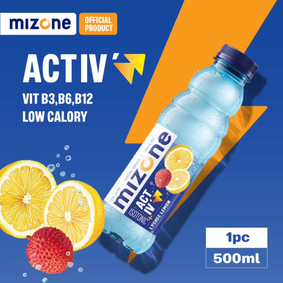 Mizone Activ Lychee Lemon Minuman Isotonik 500ml