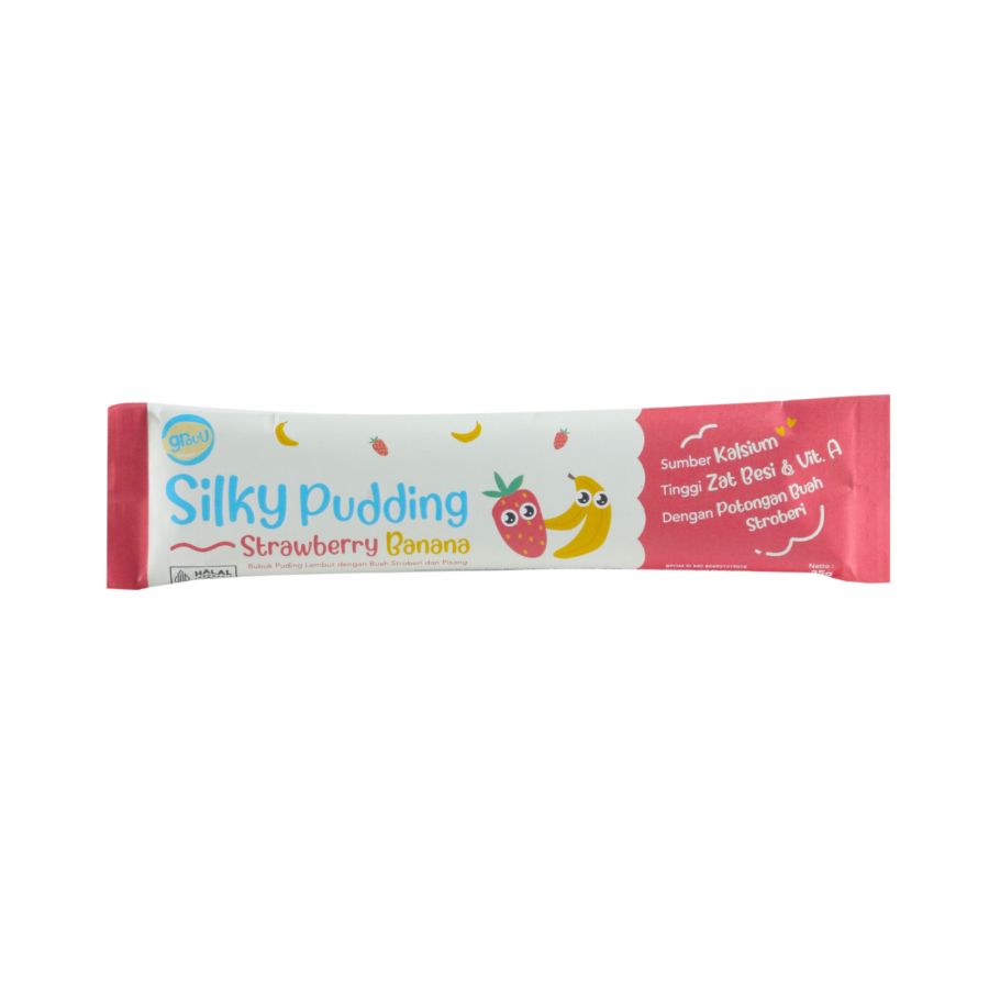 Grouu Silky Pudding Strawberry Banana 25gram 1pcs