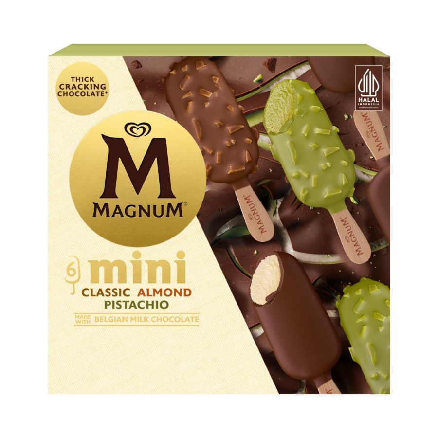 Wall'ss Magnum Mini Classic Almond Pistachio Ice Cream 6 x 45ml 1pcs