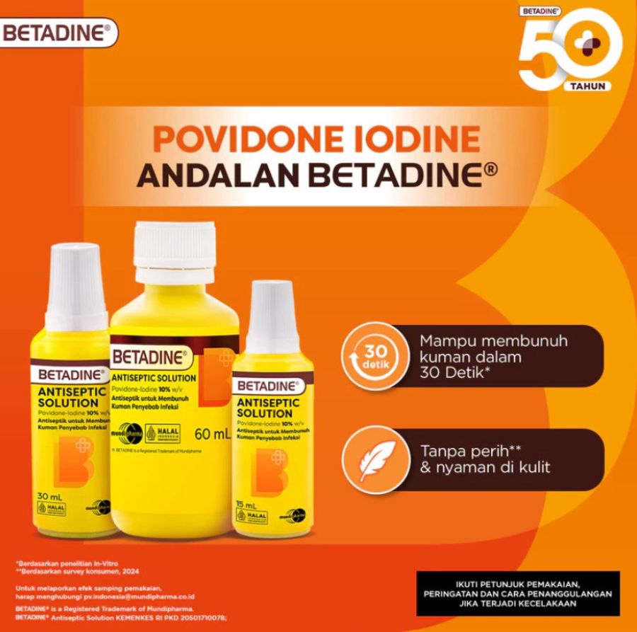 Betadine Antiseptic Solution Obat Luka 15ml