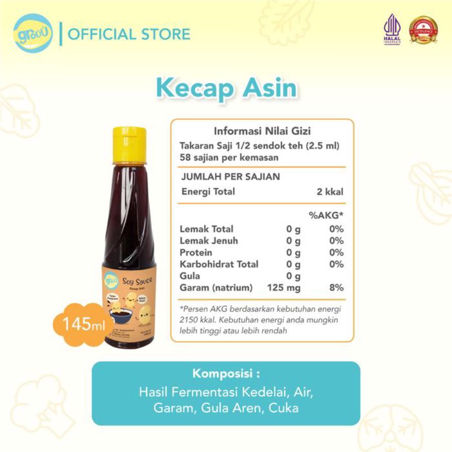 Grouu Soy Sauce Kecap Asin MPASI 145ml