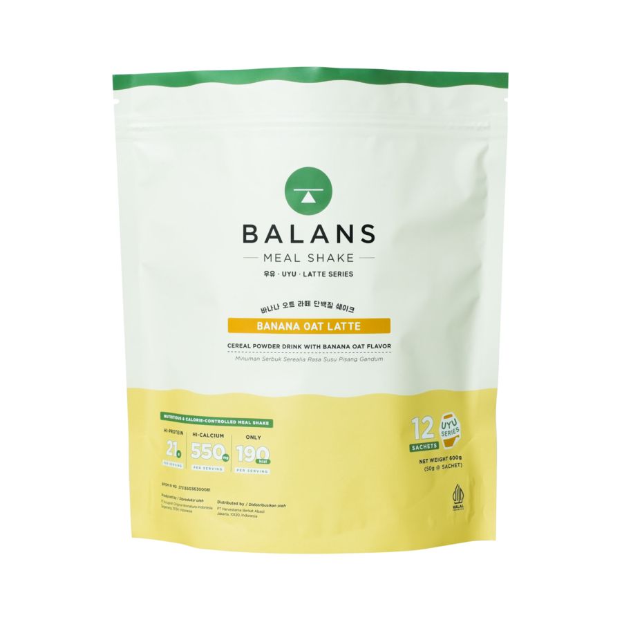 Balans Meal Shake UYU Series Banana Oat Latte 12 Sachets 1pcs