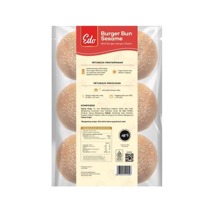 Edo Burger Bun Sesame