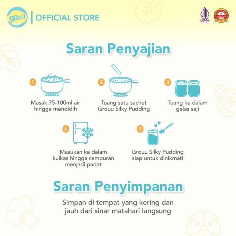 Grouu Silky Pudding Strawberry Banana 25gram 1pcs