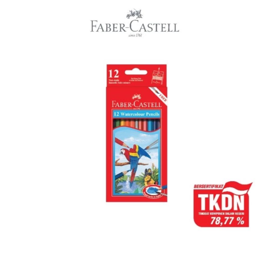Faber-Castell Pensil Warna Cat Air Watercolour Pencils isi 12 1pack