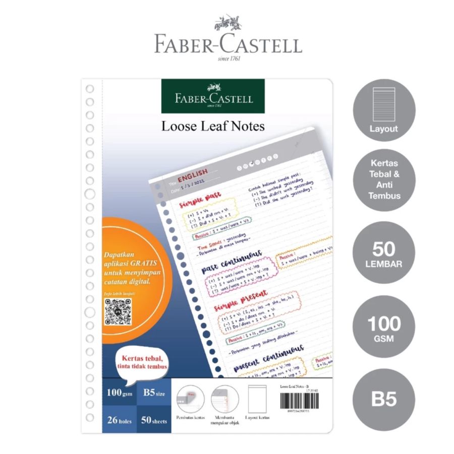 Faber-Castell Kertas Loose Leaf Digital B5 50 Lembar 1pack 1pcs