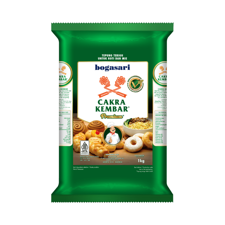 Bogasari Cakra Kembar Tepung Terigu Protein Tinggi Untuk Roti dan Mie 1kg