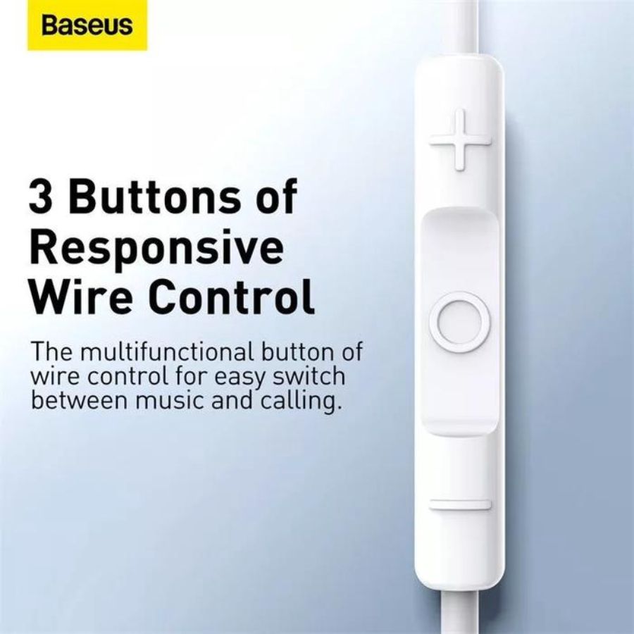 Baseus Encok 3.5mm lateral in-ear Wired Earphone H17 White 1pcs