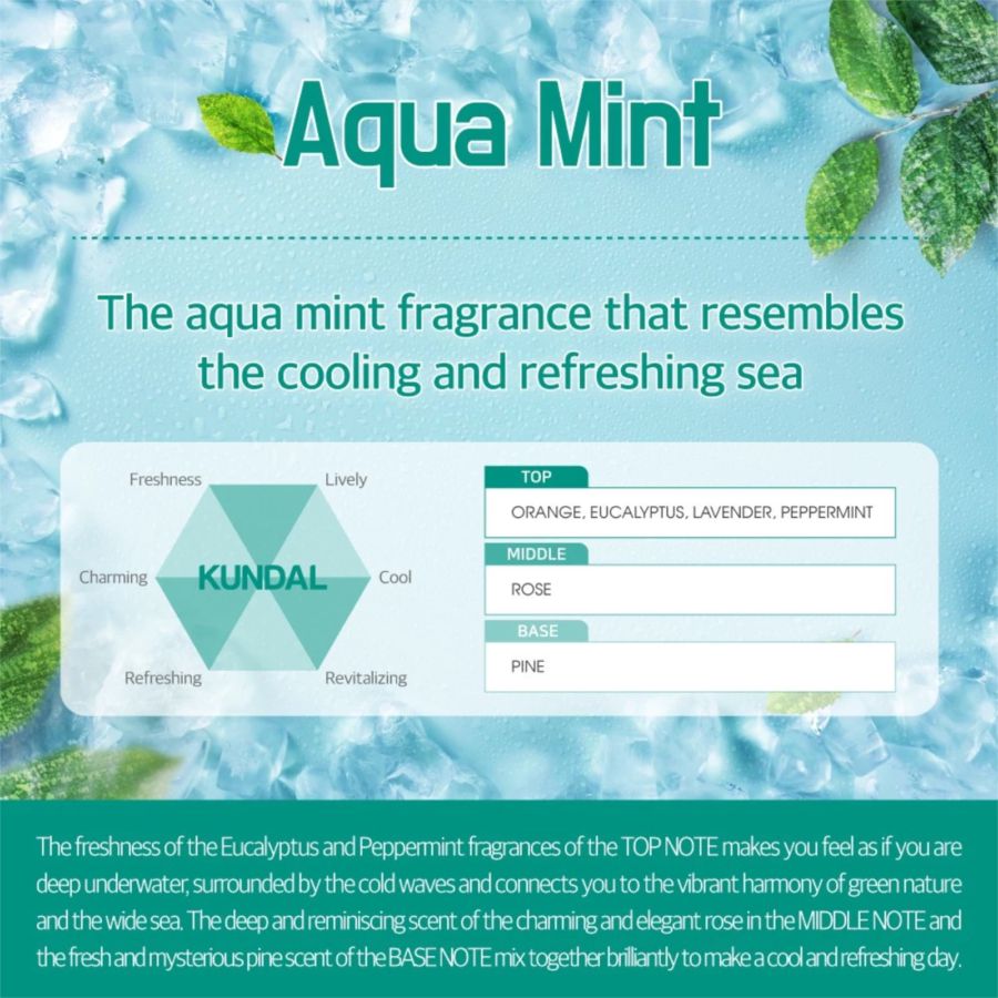 Kundal Cool & Clear Ice Boosting Aqua Mint Body Wash Bottle 500ml