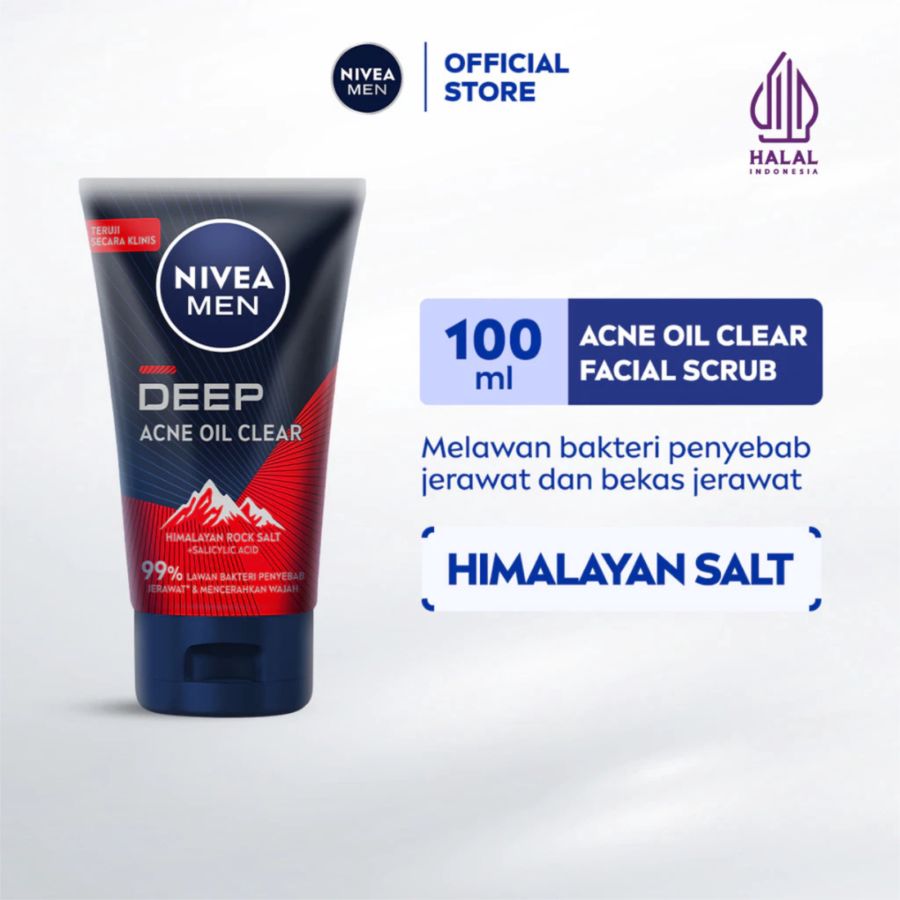 Nivea Men Deep Acne Oil Clear Scrub Facial Foam 100ml
