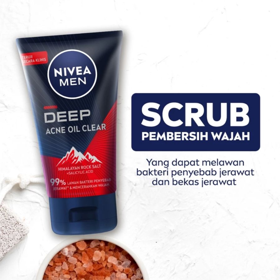Nivea Men Deep Acne Oil Clear Scrub Facial Foam 100ml