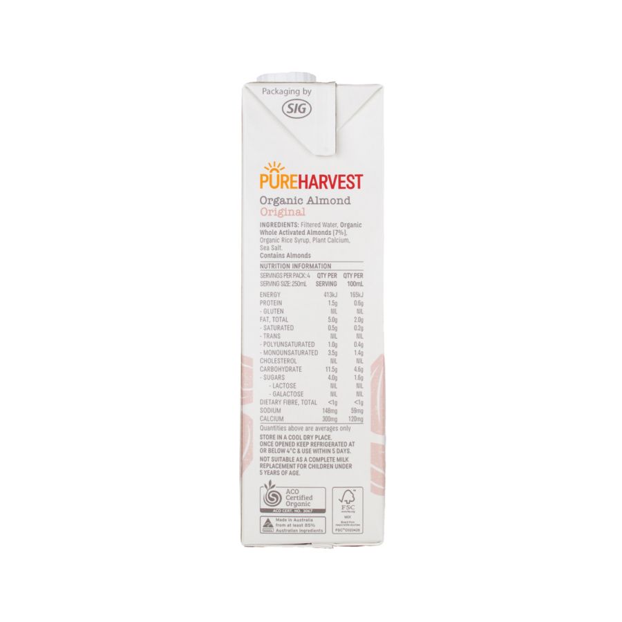 Pure Harvest Almond Milk Original 1liter