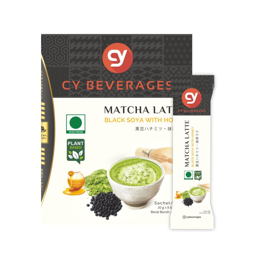 CY Matcha Latte Black Soya with Honey Box 8 sachets 240gram