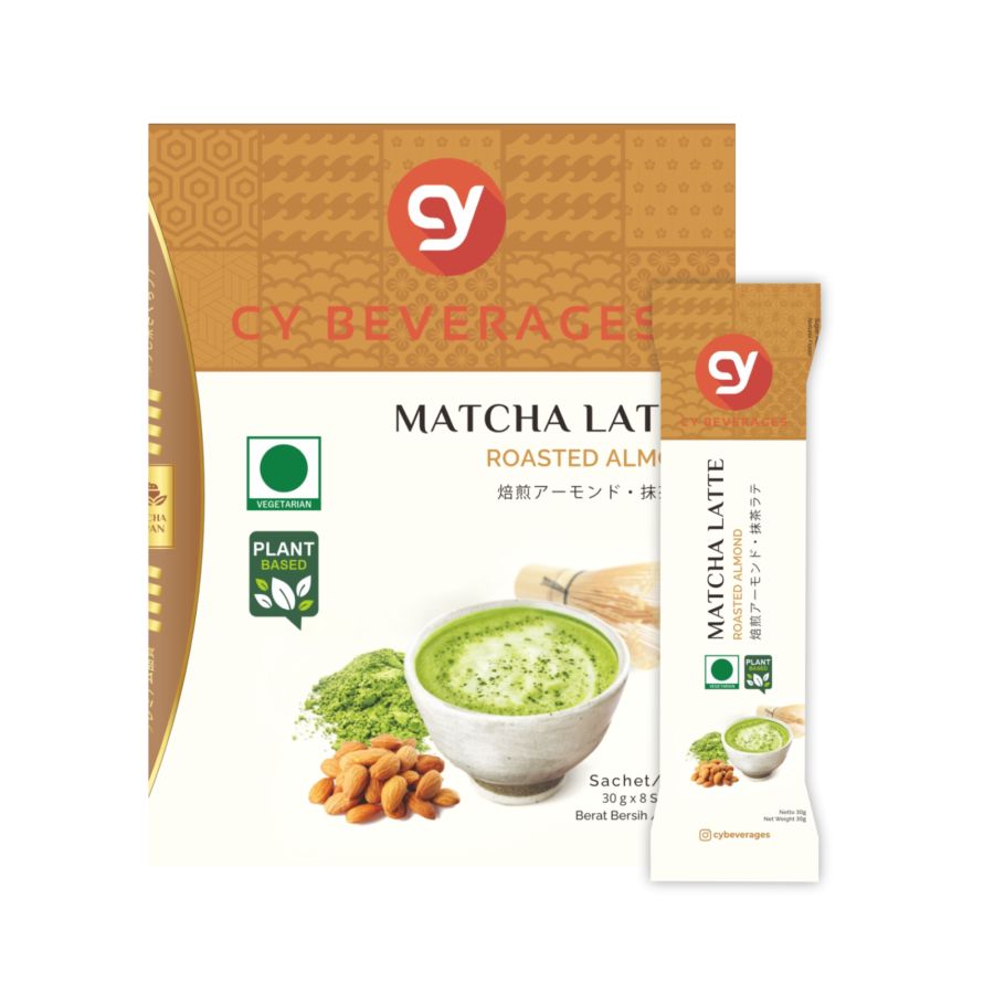 CY Matcha Latte Roasted Almond Box 8 sachets 240gram