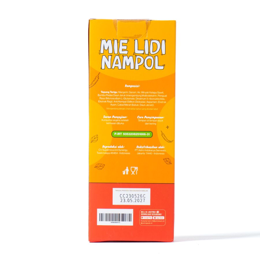 Mie Lidi Nampol Pedas Daun Jeruk Astro Goods 50gram