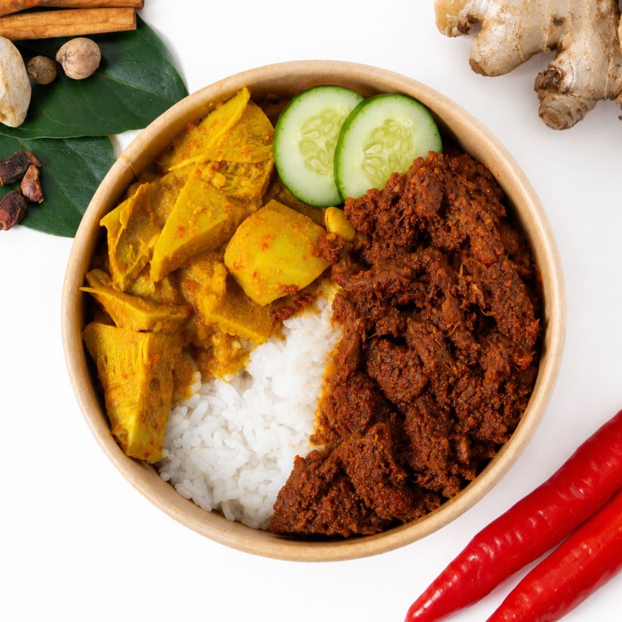 Rice Bowl Daging Rendang Suwir Padang 1pcs